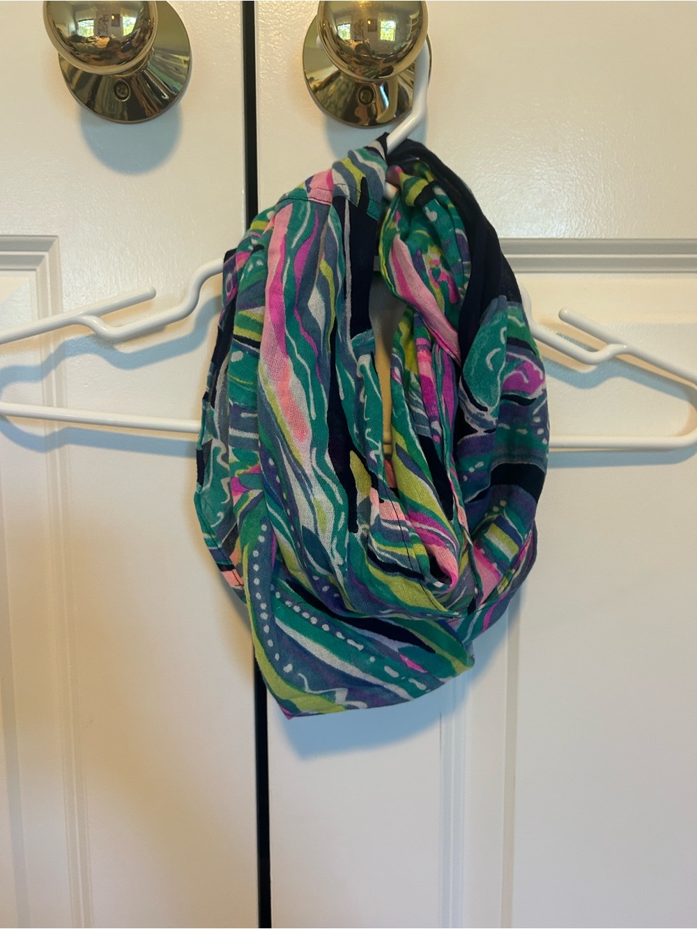 Lilly Pulitzer Multicolor Swirl Infinity Scarf in Teal, Pink & Navy